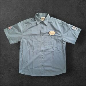 Disneyland Grumpy Gas Grease Work Shirt Men's Medium Short Sleeve Button Up